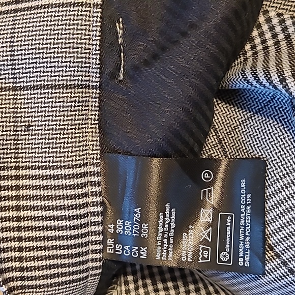 H&M Women's Black and Gray Plaid Skinny Fit Pants Size US 30R - Picture 6 of 6
